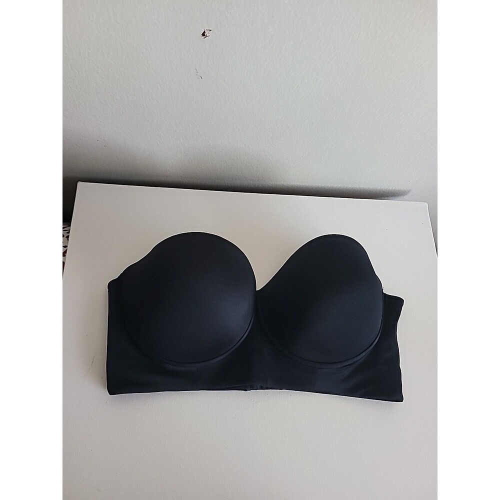 Leonisa Black Strapless Lined Underwire Bra Sz 38DD